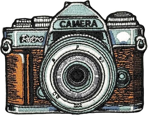 3.5" Embroidered Vintage Retro Camera Iron On Patch | Decorative Vintage Retro Camera Applique Iron On/Sew On Patches for Clothing, Hats, Backpacks, Clothes, Jackets in Saudi Arabia