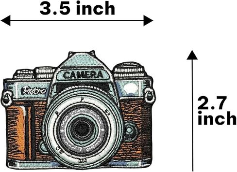 3.5" Embroidered Vintage Retro Camera Iron On Patch | Decorative Vintage Retro Camera Applique Iron On/Sew On Patches for Clothing, Hats, Backpacks, Clothes, Jackets in Saudi Arabia