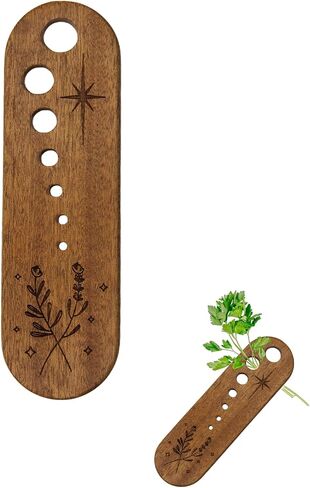 Wooden Vegetable Leaf Separator, Pottery Herb Stripper Tool Supplies, Fun Kitchen Gadgets, Exquisite Herb Stripper Bowl Gifts for the Kitchen Suitable for Home Use & Chefs in Saudi Arabia
