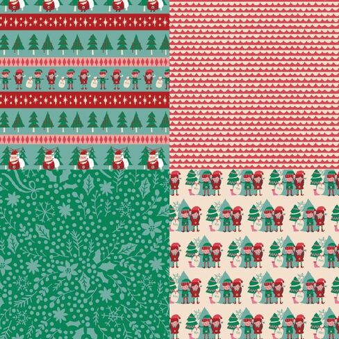 24 Sheets 6'' x 6'' Christmas Scrapbook Paper Winter Theme Cute Pattern One Sided Cardstock for DIY Card Making Decorative Paper (R2444) in Saudi Arabia