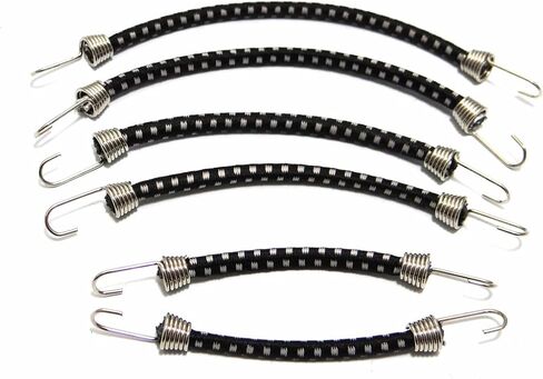 Hot Racing ACC468C01 1:10 Scale Elastic Cord Set (6) Black W/White in Saudi Arabia