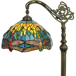 Tiffany Floor Lamps for Living Room 12 Inch, Dragonfly Stained Glass Floor Lamp for Lounge, Tiffany Standing Floor Lamp Bright Lighting in Saudi Arabia