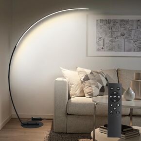 67in Dimmable LED Arc Floor lamp with 3 Color Temperatures, Modern Floor Lamps for Living Room, Standing Tall Lamp with Remote Control Reading Ambient Lighting for Bedroom Office Living Room in Saudi Arabia