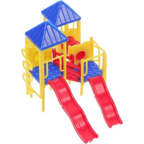 Miniature Playground Model - Mini Childrens Playground Model Miniature Sand Table Decoration 1:75 Scale Mini Outdoor Park Slide Plastic Toy Furnishing Ornament in Kuwait