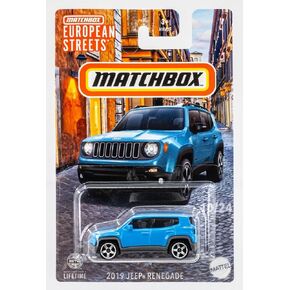 Matchbox European Streets 2019 Jeep Renegade Blue 10/24 1:64 Scale ، Die-Cast in Kuwait