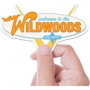 Retro Wildwood Sign Sticker - New Jersey Shore Bumper Sticker - South Jersey Vintage Wildwoods Decal in Kuwait