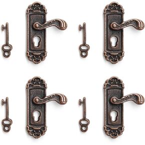Odoria 1/12 Miniature Door Handle 2 Pair Left and Right Handles Dollhouse Decoration Accessories, Bronze in Saudi Arabia