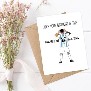 LouiseGifts Hope Your Birthday Is The Greatest Of All Time - Messi Birthday - Soccer Card - Football Card, 5 x 7 inches in Saudi Arabia