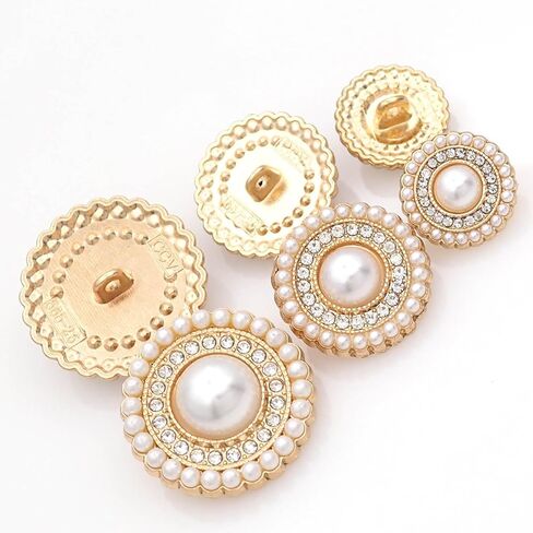 أزرار زخارف سبيكة 16pcs مع اللؤلؤ الاصطناعي وأحجار الراين المحددة • 1 "• 4/5" in Kuwait