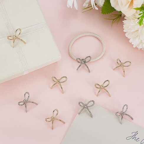 Fingerinspire 24 pcs alloy bow على شكل قوس الأزرار البلاتينية/الذهب الفاتح 0.78 بوصة واحدة من أحادي القوس الأزرار زخرفة أزرار سحر bowknot لأزرار لغطاء الملابس قمصان سترة Sweater Diy صياغة in Saudi Arabia
