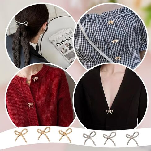 Fingerinspire 24 pcs alloy bow على شكل قوس الأزرار البلاتينية/الذهب الفاتح 0.78 بوصة واحدة من أحادي القوس الأزرار زخرفة أزرار سحر bowknot لأزرار لغطاء الملابس قمصان سترة Sweater Diy صياغة in Saudi Arabia