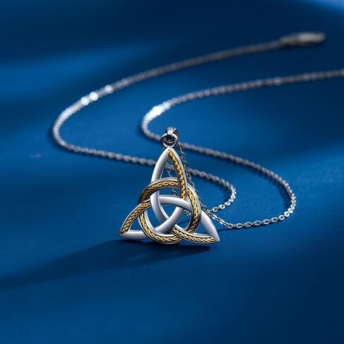 CHIC ARTSY 925 Sterling Silver Irish Trinity Celtic Knot Necklaces Oxidized Good Luck Triskele Celtic Knot Fine Jewelry Goddess Of The Moon Pendants Necklace For Women Grandma, Mom, Aunt, Sister, Niece in Kuwait