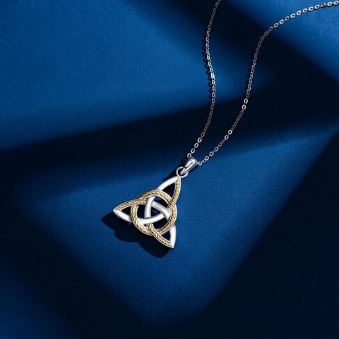 CHIC ARTSY 925 Sterling Silver Irish Trinity Celtic Knot Necklaces Oxidized Good Luck Triskele Celtic Knot Fine Jewelry Goddess Of The Moon Pendants Necklace For Women Grandma, Mom, Aunt, Sister, Niece in Kuwait