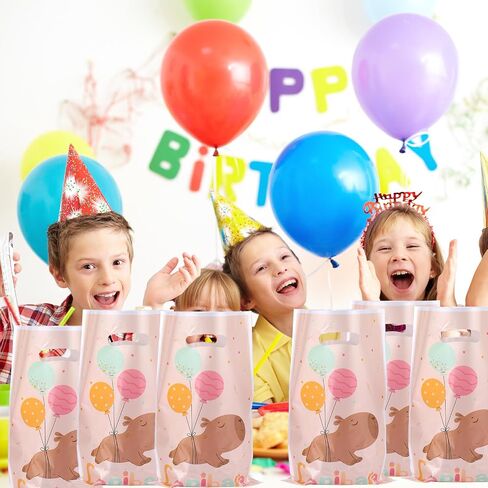 50pcs أكياس الهدايا Capybara ، على الوجهين على الوجهين Capybara نمط الحفلة تفضل الحقائب مع مقابض للوجبات الخفيفة هدايا صغيرة للحيوانات in Saudi Arabia