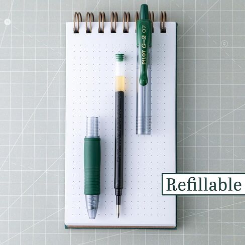 PILOT G2 Premium Refillable & Retractable Rolling Ball Gel Pens, 0.7mm Fine Point, Hunter Green Ink, 12 Pack in Saudi Arabia