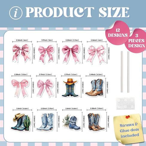 Boots Or Bows Cupcake Topper - 36 Pcs Of Boots And Bows Cupcake Toppers For Gender Reveal Party Decorations in Saudi Arabia