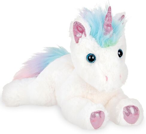 Bearington Collection Unicorn Stuffed Animal Plush - 10-Inch Rainbow Shimmers White - Soft Fluffy Magical Unicorn Stuffy - Gift for Kids in Kuwait