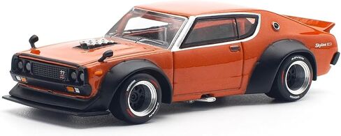 Diecast Model Car Compatible with Skyline GT-R V8 Drift Kenmeri RHD (Right Hand Drive) Orange Metallic 1/64 Diecast Model Car by Pop Race PR640173 in Saudi Arabia
