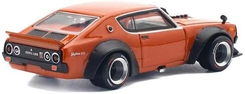 Diecast Model Car Compatible with Skyline GT-R V8 Drift Kenmeri RHD (Right Hand Drive) Orange Metallic 1/64 Diecast Model Car by Pop Race PR640173 in Saudi Arabia
