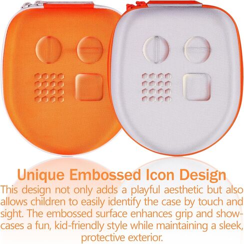 co2CREA Hard Carrying Case for YOTO Mini + Wired Headphones Bundle, Compatible with YOTO Wired Headphones All-in-1 Travel Device, Storage Bag for Cards & Accessories (Orange Case + White Zipper) in Saudi Arabia