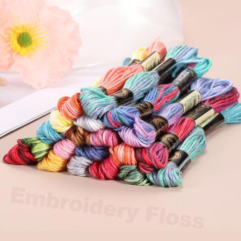 PATIKIL 6 Skeins Embroidery Floss, Polyester Embroidery Threads Bracelets String for Cross-Stitch Hand Embroidery, Green in Saudi Arabia