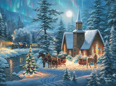 Buffalo Games - Abraham Hunter - Silent Night - 1000 قطعة بانورامزو للألغاز للبالغين - اللغز الصعبة مثالية لليالي اللعبة - الحجم النهائي هو 26.25 × 19.75 in Saudi Arabia
