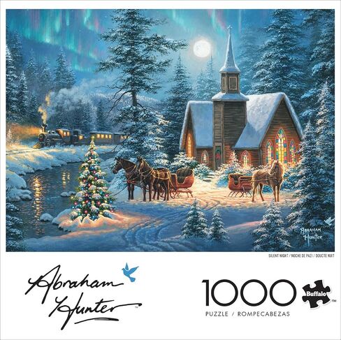 Buffalo Games - Abraham Hunter - Silent Night - 1000 قطعة بانورامزو للألغاز للبالغين - اللغز الصعبة مثالية لليالي اللعبة - الحجم النهائي هو 26.25 × 19.75 in Saudi Arabia