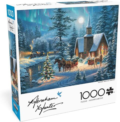 Buffalo Games - Abraham Hunter - Silent Night - 1000 قطعة بانورامزو للألغاز للبالغين - اللغز الصعبة مثالية لليالي اللعبة - الحجم النهائي هو 26.25 × 19.75 in Saudi Arabia