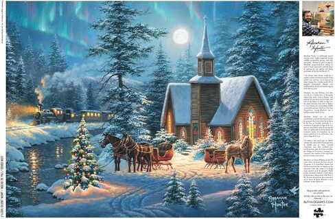 Buffalo Games - Abraham Hunter - Silent Night - 1000 قطعة بانورامزو للألغاز للبالغين - اللغز الصعبة مثالية لليالي اللعبة - الحجم النهائي هو 26.25 × 19.75 in Saudi Arabia