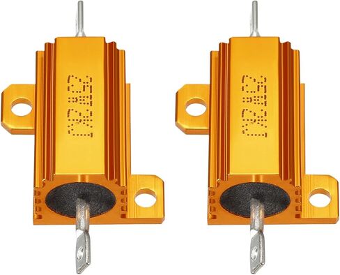 YOKIVE 2 Pcs Aluminum Case Resistor, Office LED Converter Replacement Wirewound Resistance, Great for Daily Use (Gold, 25W 250 Ohm) in Saudi Arabia