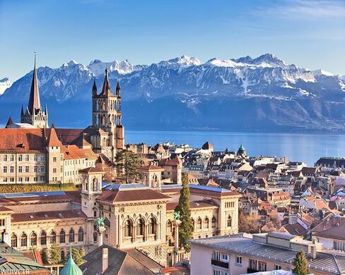Wuivctr alps Mountain Landscape Lausanne Cityscape Switzerland Painting baster in Saudi Arabia