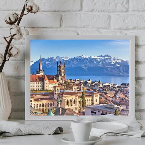 Wuivctr alps Mountain Landscape Lausanne Cityscape Switzerland Painting baster in Saudi Arabia