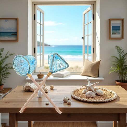 2Pcs 1/12 Miniature Fishing Nets Dollhouse Decoration Accessories, DIY Doll House Kit in Saudi Arabia