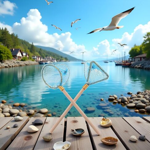 2Pcs 1/12 Miniature Fishing Nets Dollhouse Decoration Accessories, DIY Doll House Kit in Saudi Arabia