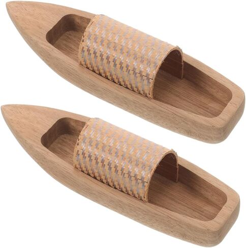 NUOBESTY Mini Boat, 2pcs Unfinished Wood Boat Wooden Canoe Models Toy Decorations Toy Sail for Micro Landscape, Desktop Decor in Saudi Arabia