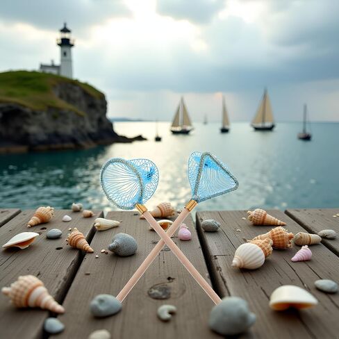 2Pcs 1/12 Miniature Fishing Nets Dollhouse Decoration Accessories, DIY Doll House Kit in Saudi Arabia