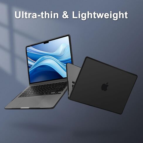 MOSISO Compatible with MacBook Air 13 inch Case 2025-2022 M4 A3240 M3 A3113 M2 A2681, Soft TPU Frame Bumper Anti-Cracking Hard Case&Keyboard Skin&Screen Film for MacBook Air 13.6 inch, Black in Saudi Arabia