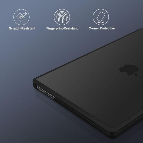 MOSISO Compatible with MacBook Air 13 inch Case 2025-2022 M4 A3240 M3 A3113 M2 A2681, Soft TPU Frame Bumper Anti-Cracking Hard Case&Keyboard Skin&Screen Film for MacBook Air 13.6 inch, Black in Saudi Arabia