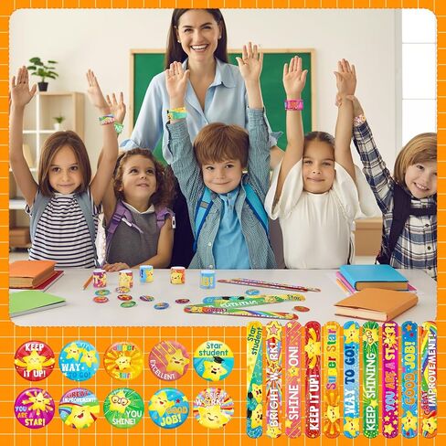 60 Pcs Star Student Rewards 30 Star Slap Bracelets 30 Motivational Button Pins Inspirational Prizes Recognition Awards Classroom Gifts Student Prize for School Classroom Teacher Supplies in Saudi Arabia