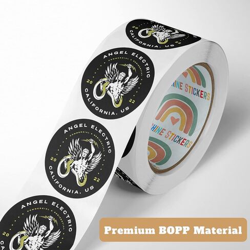 NCTY 150 Custom Circle Roll BOPP Labels ، ملصق مخصص ، نص مخصص ، صورة ، ملصق شعار للأعمال ، الحفلات ، الزفاف والاستحمام الطفل اللمعان/اللامع (دائرة 2 بوصة) ،؟ in Kuwait