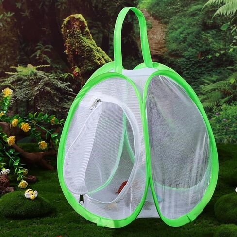 Toyvian 2 Pcs Butterfly Cage Hatching Kit Caterpillars for Butterflies Kit Butterfly Enclosure Insect Square Green Cage Small Outdoor Mesh Bucket, 13.95X8.06X7.47 inches in Saudi Arabia
