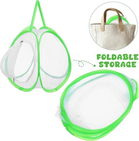 Toyvian 2 Pcs Butterfly Cage Hatching Kit Caterpillars for Butterflies Kit Butterfly Enclosure Insect Square Green Cage Small Outdoor Mesh Bucket, 13.95X8.06X7.47 inches in Saudi Arabia