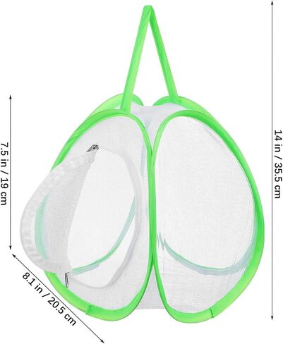 Toyvian 2 Pcs Butterfly Cage Hatching Kit Caterpillars for Butterflies Kit Butterfly Enclosure Insect Square Green Cage Small Outdoor Mesh Bucket, 13.95X8.06X7.47 inches in Saudi Arabia