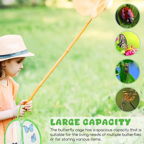 Toyvian 2 Pcs Butterfly Cage Hatching Kit Caterpillars for Butterflies Kit Butterfly Enclosure Insect Square Green Cage Small Outdoor Mesh Bucket, 13.95X8.06X7.47 inches in Saudi Arabia