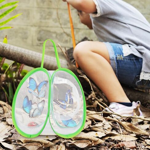 Toyvian 2 Pcs Butterfly Cage Hatching Kit Caterpillars for Butterflies Kit Butterfly Enclosure Insect Square Green Cage Small Outdoor Mesh Bucket, 13.95X8.06X7.47 inches in Saudi Arabia