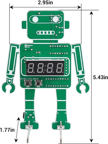 MiOYOOW 4-Digit Robot Alarm Clock Kit, DIY Robotic Digital Clock Soldering Practice Kit with Temperature Display, STEM Circuit Board Learning Kit for School Education and Home Office Use in Saudi Arabia