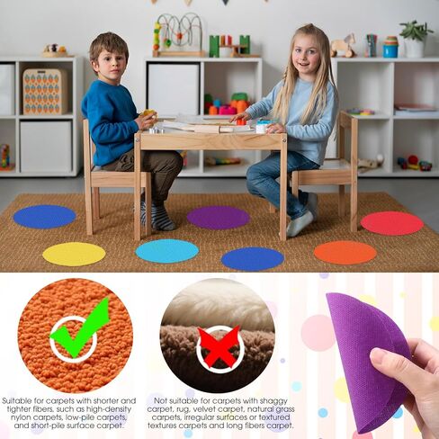 Epakh 180 PCS Multicolor 5 بوصة سجاد نقاط العلامات لدائرة الفصول الدراسية بقعة 6 نقاط قابلة للإزالة قابلة للإزالة للفصول الدراسية لمدرسة مرحلة ما قبل المدرسة لمستلزمات مدرس (نابض بالحياة) in Saudi Arabia