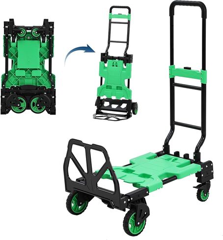 Garveehome 2-in-1 شاحنة يدوية قابلة للطي مع سلة قابلة للطي ، عربة دوللي 330 رطل مع حبل 2 Bungee ، عربة يد قابلة للتحويل مع 4 عجلات ومقبض قابل للسحب للأمتعة والسفر والتحرك والمكتب in Saudi Arabia