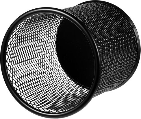 12 Pack Metal Pen Holder Mesh Pencil Holder Desk Organizer Mesh Round Pen Cup Pencil Cup for Desk Office Pen Organizer, Black in Saudi Arabia