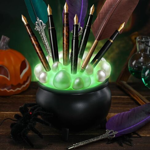 Halloween Witches Cauldron Pen حامل توهج في الساحرة المظلمة Cauldron Pot Makeup Pency حامل قلم رصاص للمكتب القوطي ديكور Halloween Desk Organizer للهدايا العصبية in Saudi Arabia
